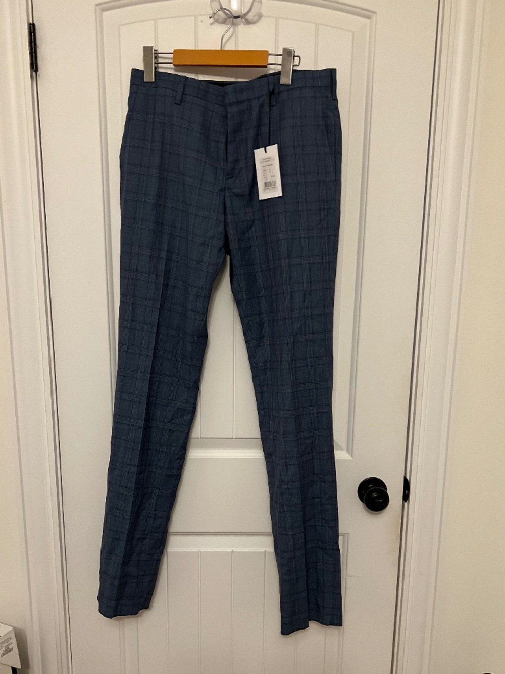 Paul Smith Blue Plaid Men's Dress Pants